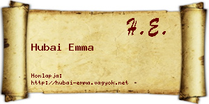 Hubai Emma névjegykártya